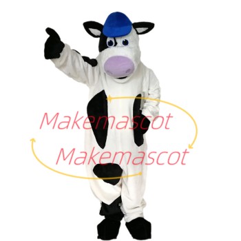 Worker Cow of Milk Factory Mascot Costume Worker Cow of Milk Factory Mascot Costume