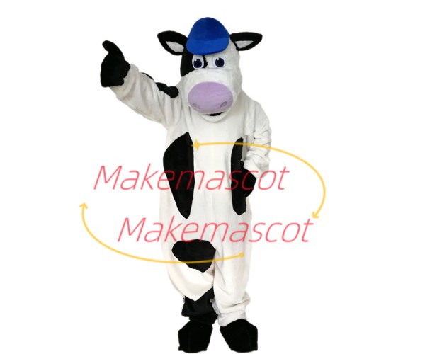 Worker Cow of Milk Factory Mascot Costume Worker Cow of Milk Factory Mascot Costume
