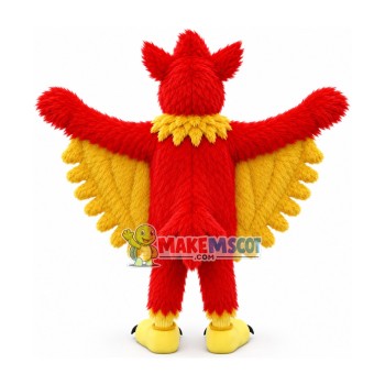 Rare Red Hairy Flame Bird Mascot Costume Rare Red Hairy Flame Bird Mascot Costume