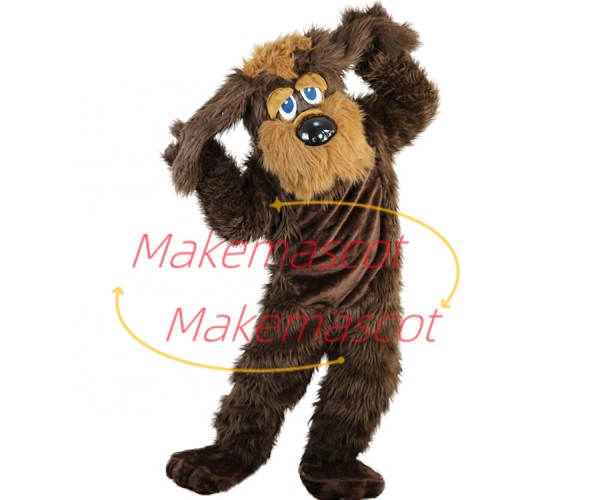Mischievous Brown Furry Dog Mascot Costume Mischievous Brown Furry Dog Mascot Costume