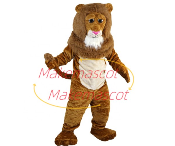 Muffled Pink Nose Lion Mascot Costume