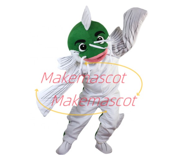 Ugly Green Head Catfish Mascot Costume