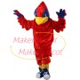 Passionate Red Falcon On Match Mascot Costume