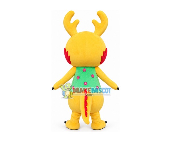 Flame Dragon With Powerful Horns Mascot Costume Flame Dragon With Powerful Horns Mascot Costume