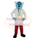 Auscultated Doctor Blue Bear Mascot Costume Auscultated Doctor Blue Bear Mascot Costume