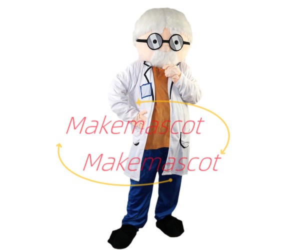 Experienced Old Expert Doctor Mascot Costume