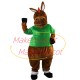 The Standing Donkey In Green Shirt Mascot Costume The Standing Donkey In Green Shirt Mascot Costume