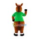 The Standing Donkey In Green Shirt Mascot Costume The Standing Donkey In Green Shirt Mascot Costume