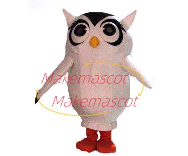 The Sharp Eared White Owl Mascot Costume The Sharp Eared White Owl Mascot Costume