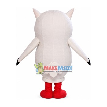 The Sharp Eared White Owl Mascot Costume The Sharp Eared White Owl Mascot Costume