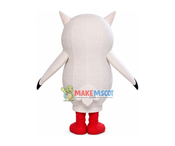 The Sharp Eared White Owl Mascot Costume The Sharp Eared White Owl Mascot Costume