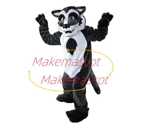 Bad-minded Blue Eyed Wolf Mascot Costume