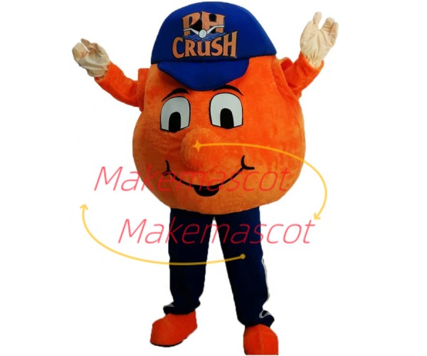 Orange Squeeze Ball Cartoon Mascot Costume Orange Squeeze Ball Cartoon Mascot Costume
