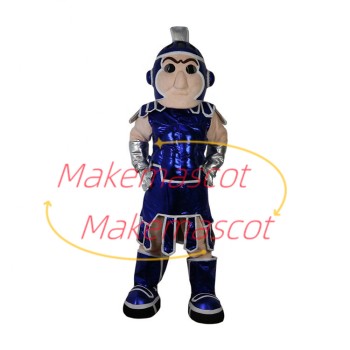 Embattled Blue Spartan Warrior Mascot Costume