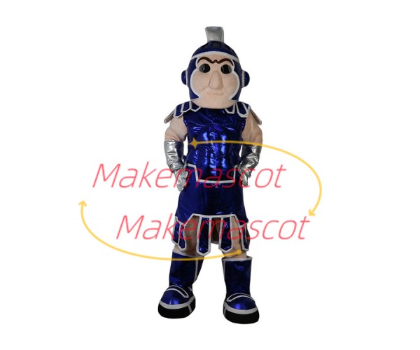 Embattled Blue Spartan Warrior Mascot Costume Embattled Blue Spartan Warrior Mascot Costume