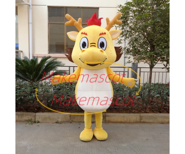 Lively Cartoon Bright Dragon Mascot Costume Lively Cartoon Bright Dragon Mascot Costume