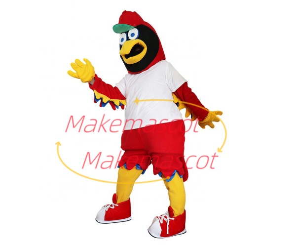 Nervous Red Sport Cock Mascot Costume