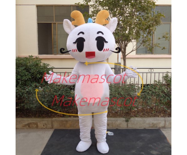 Cute Cartoon White Dragon Mascot Costume For Family Gathering Cute Cartoon White Dragon Mascot Costume For Family Gathering