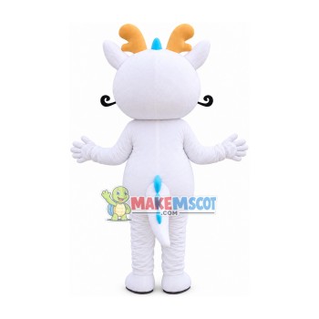 Cute Cartoon White Dragon Mascot Costume For Family Gathering Cute Cartoon White Dragon Mascot Costume For Family Gathering