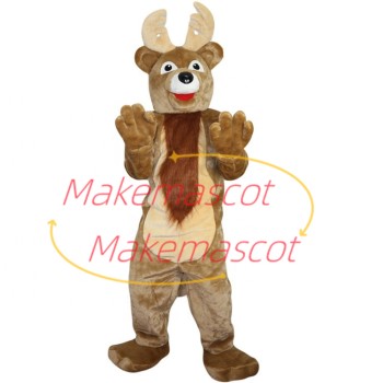 Festive Elk Mascot Costume For Christmas Party Festive Elk Mascot Costume For Christmas Party