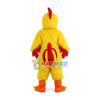 Yellow Hairy Fighting Chicken Mascot Costume Yellow Hairy Fighting Chicken Mascot Costume