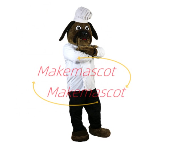 Calm Restaurant Chef Dog Mascot Costume Calm Restaurant Chef Dog Mascot Costume