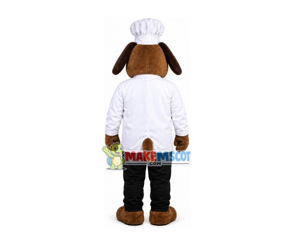 Calm Restaurant Chef Dog Mascot Costume Calm Restaurant Chef Dog Mascot Costume