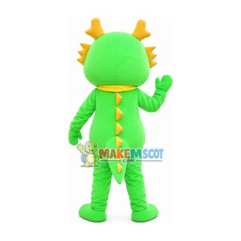 Shiny Eyes Green Cartoon Dragon Mascot Costume Shiny Eyes Green Cartoon Dragon Mascot Costume