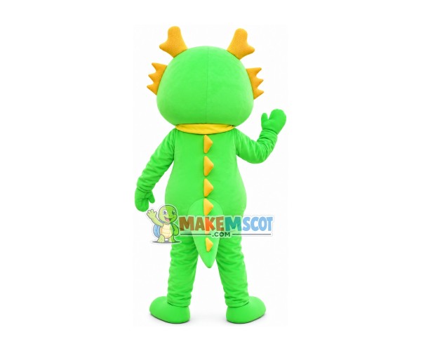 Shiny Eyes Green Cartoon Dragon Mascot Costume Shiny Eyes Green Cartoon Dragon Mascot Costume
