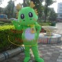 Shiny Eyes Green Cartoon Dragon Mascot Costume