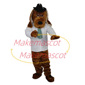 Professor Dog With Floral Tie Mascot Costume
