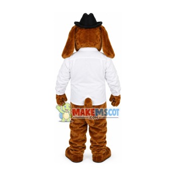 Professor Dog With Floral Tie Mascot Costume Professor Dog With Floral Tie Mascot Costume