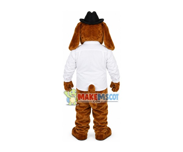 Professor Dog With Floral Tie Mascot Costume Professor Dog With Floral Tie Mascot Costume
