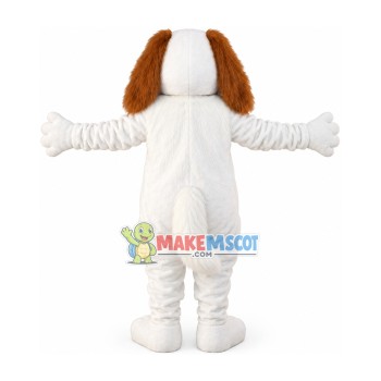 Obedient White Plush Dog Mascot Costume Obedient White Plush Dog Mascot Costume