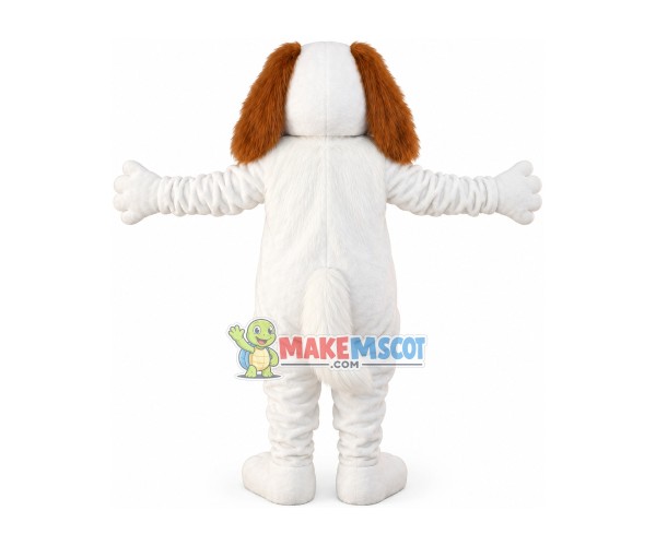 Obedient White Plush Dog Mascot Costume Obedient White Plush Dog Mascot Costume