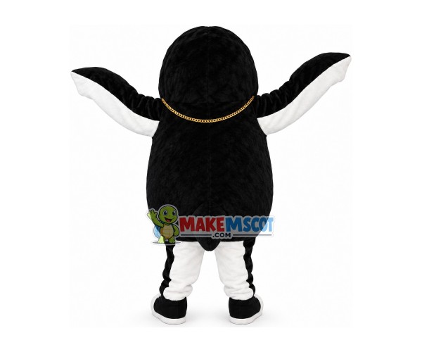 Gangster Penguin Wearing Gold Chain Mascot Costume Gangster Penguin Wearing Gold Chain Mascot Costume