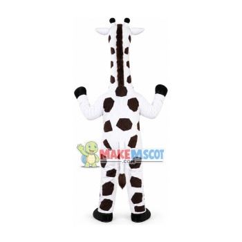 Amusing Chewing White Giraffe Mascot Costume Amusing Chewing White Giraffe Mascot Costume