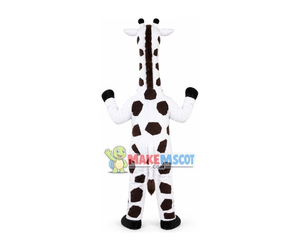 Amusing Chewing White Giraffe Mascot Costume Amusing Chewing White Giraffe Mascot Costume