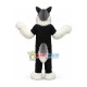 Long Wool Wolf In Black Suit Mascot Costume Long Wool Wolf In Black Suit Mascot Costume