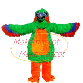 Rare Species of Green Hairy Parrot Mascot Costume Rare Species of Green Hairy Parrot Mascot Costume