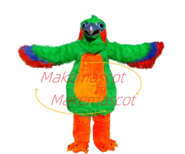 Rare Species of Green Hairy Parrot Mascot Costume