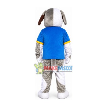 The Delighted Gray & White Dog Mascot Costume The Delighted Gray & White Dog Mascot Costume