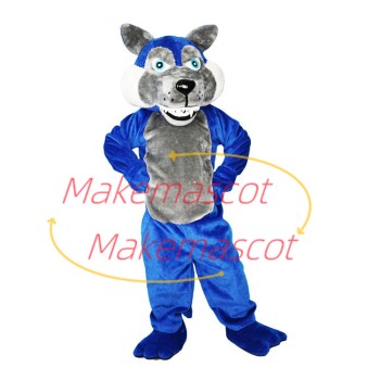 Evil Bad-minded Blue Wolf Mascot Costume Evil Bad-minded Blue Wolf Mascot Costume