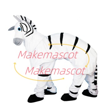 Cozy Zebra Walking Along The River Mascot Costume Cozy Zebra Walking Along The River Mascot Costume