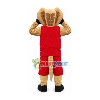 Excited Golden Python Sportsman Mascot Costume