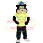 Squirrel Wearing Colorful Checkered Hat Mascot Costume