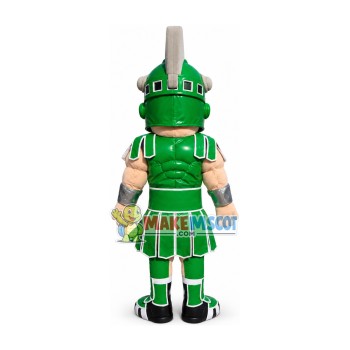 Green Armor Samurai With Low Morale Mascot Costume Green Armor Samurai With Low Morale Mascot Costume