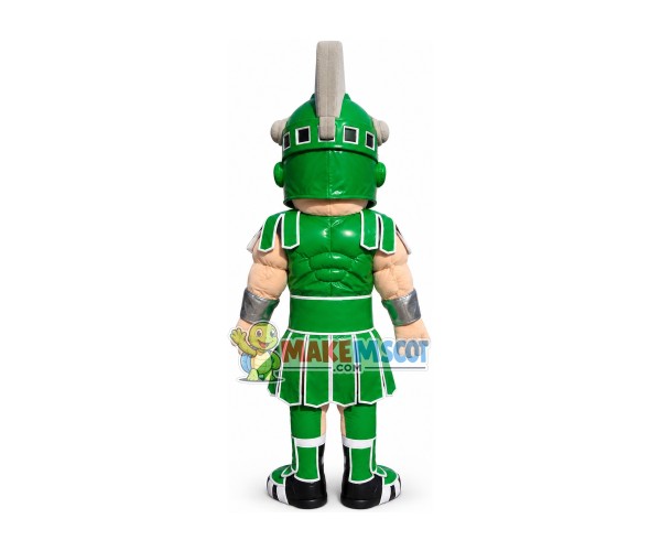 Green Armor Samurai With Low Morale Mascot Costume Green Armor Samurai With Low Morale Mascot Costume