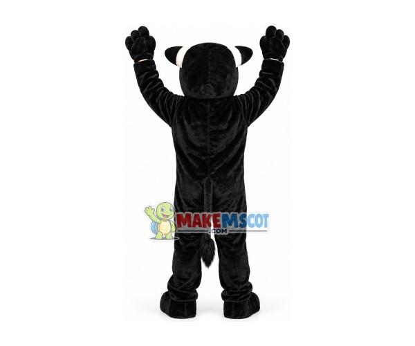 Muscular Black Panther Catching Prey Mascot Costume Muscular Black Panther Catching Prey Mascot Costume