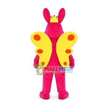 Crown Pink Rabbit Mascot Costume for Birthday Party Crown Pink Rabbit Mascot Costume for Birthday Party
